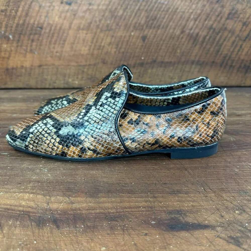 Aquatalia Revy Snake Embossed Weatherproof Loafer 7.5